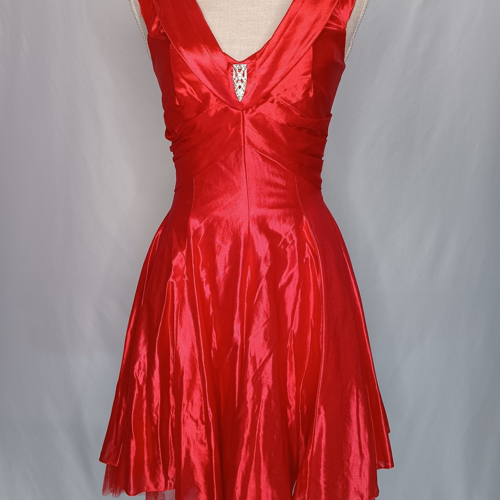 Chic Red Satin Mini Dress